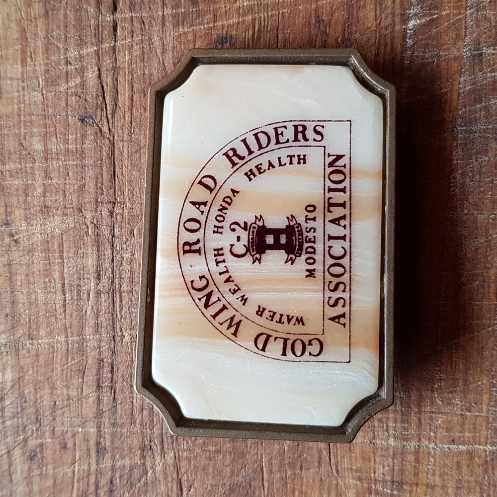 Brass belt buckle -Honda